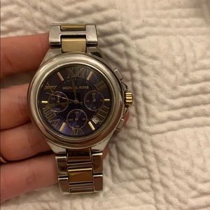Micheal kors two toned navy face watch